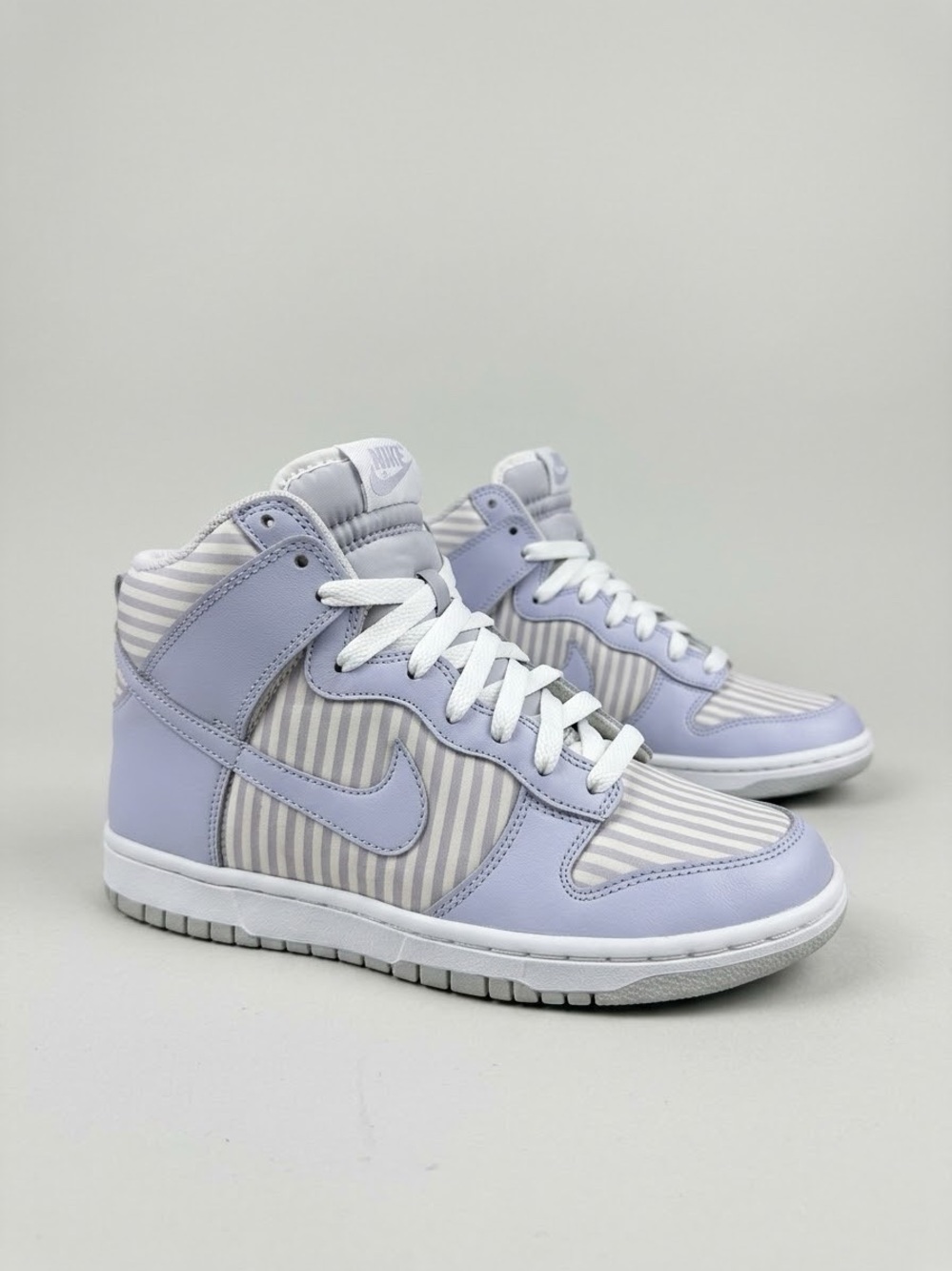 Rare Nike Dunk High Skinny / Premium- Lavender Violet / Striped Canvas
